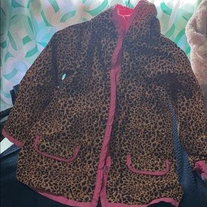 Leopard print kids rain coat